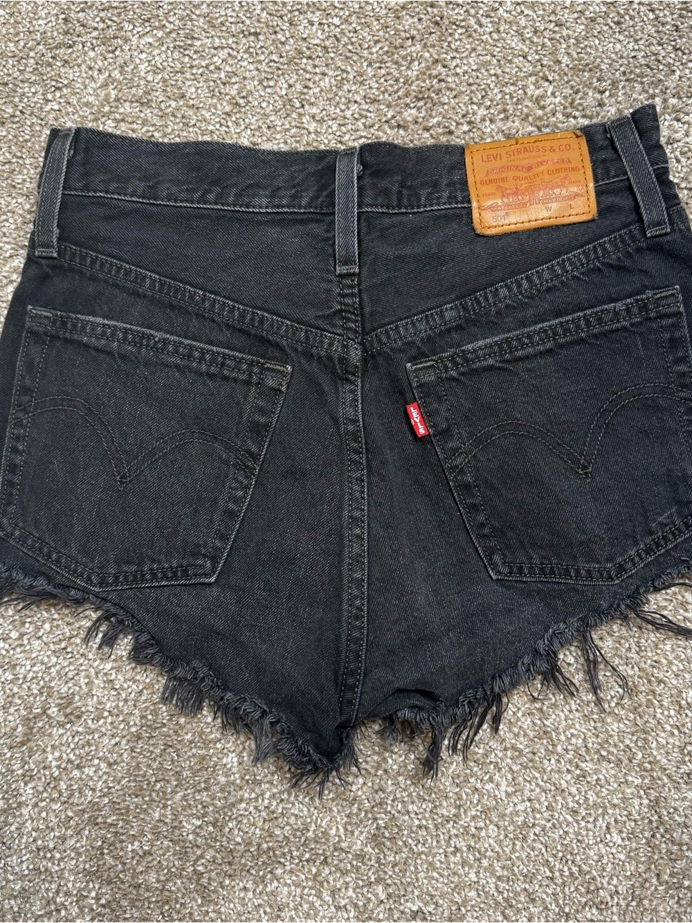 Levi's 501 High-Waisted Black Denim Cutoff Shorts